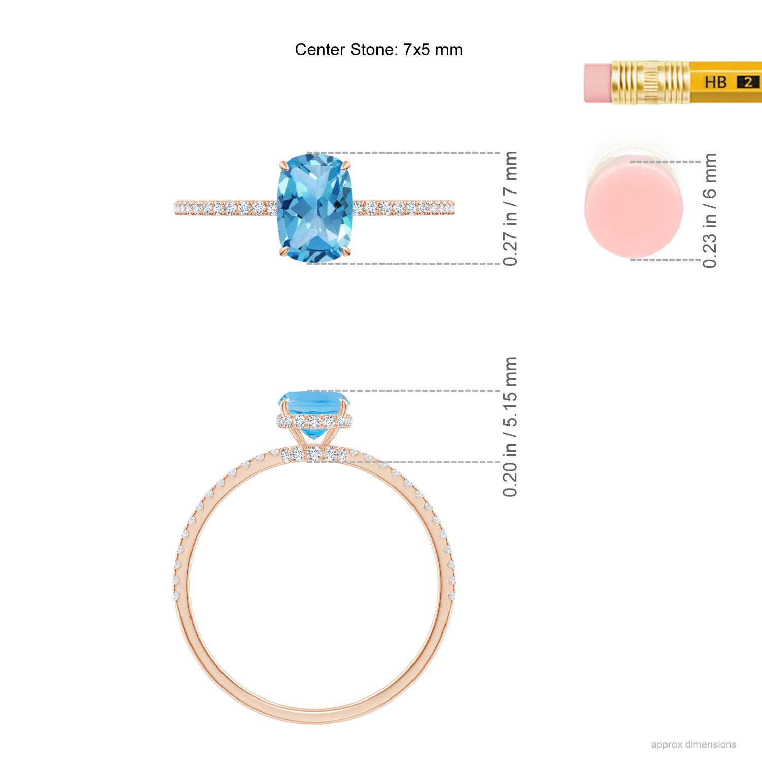 AA - Swiss Blue Topaz / 1.27 CT / 14 KT Rose Gold