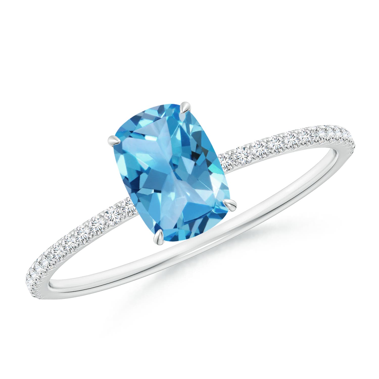 AA - Swiss Blue Topaz / 1.27 CT / 14 KT White Gold