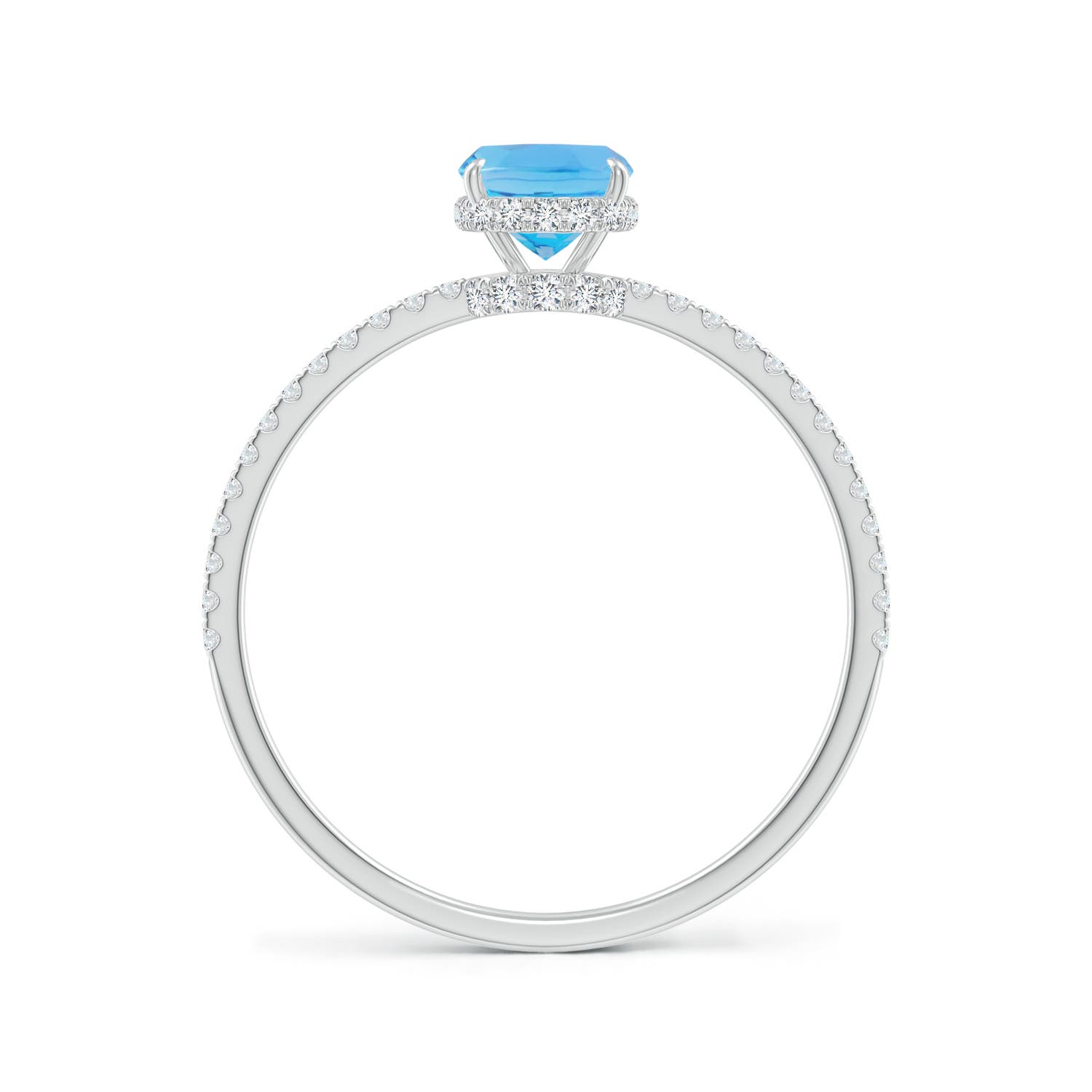 AA - Swiss Blue Topaz / 1.27 CT / 14 KT White Gold