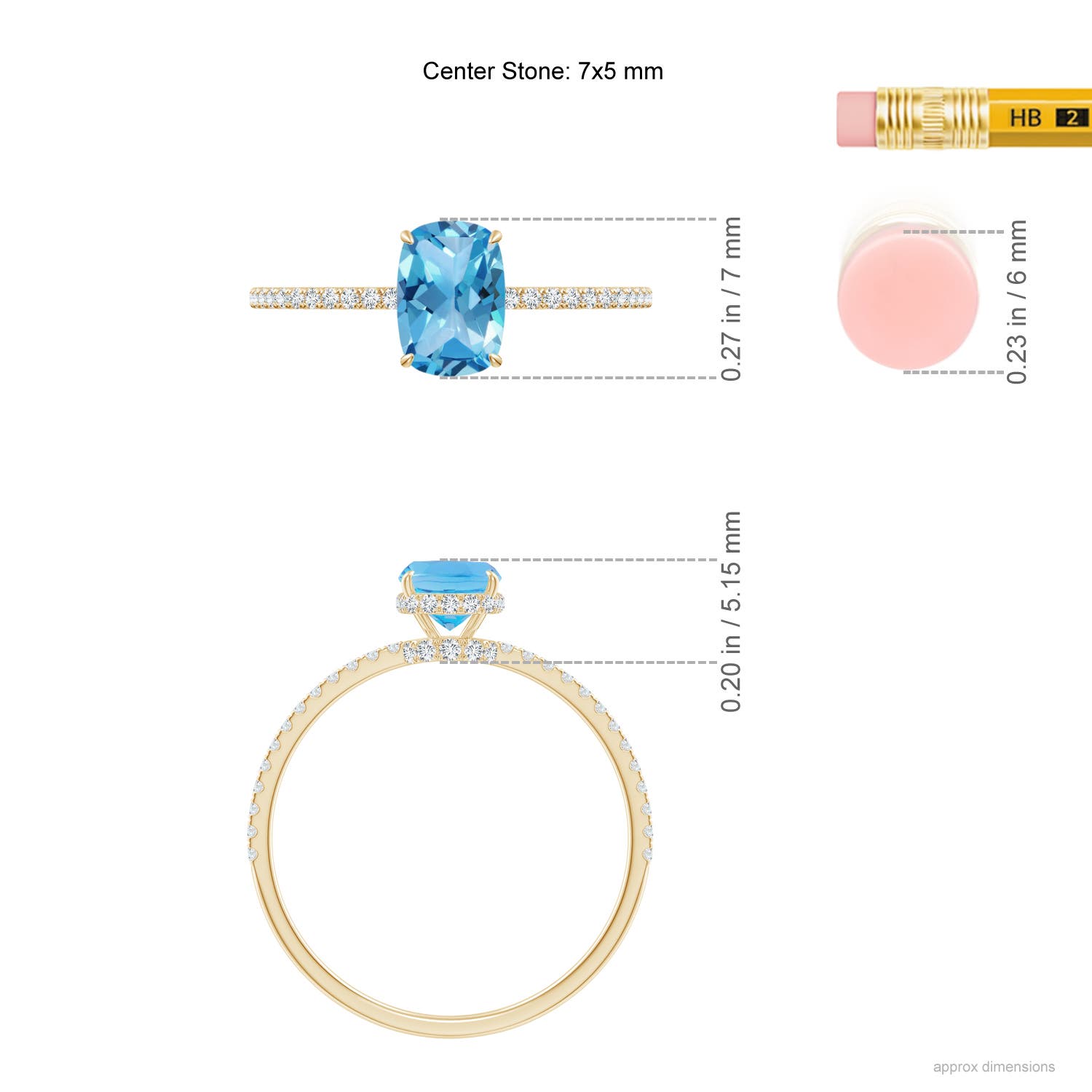 AA - Swiss Blue Topaz / 1.27 CT / 14 KT Yellow Gold