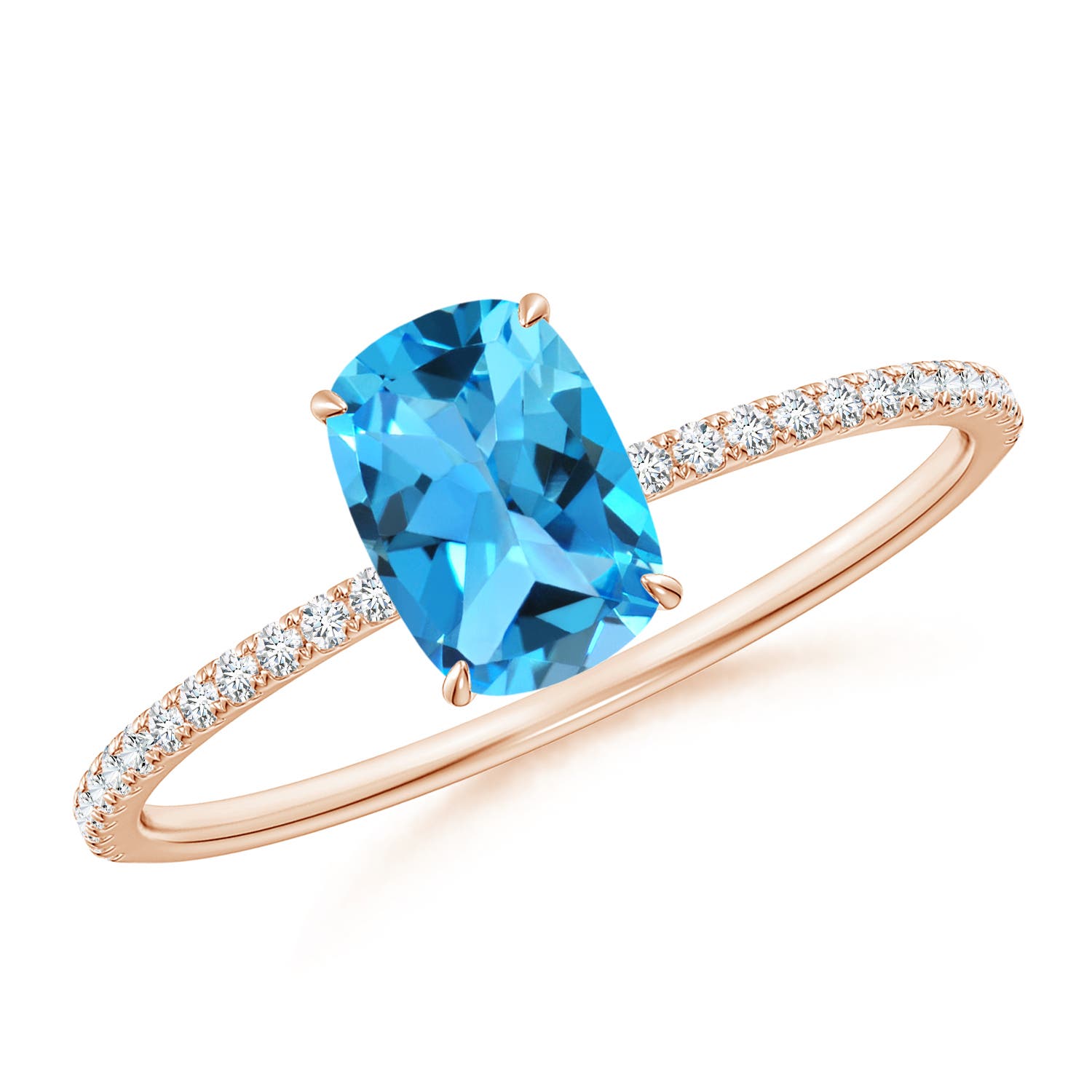 AAA - Swiss Blue Topaz / 1.27 CT / 14 KT Rose Gold