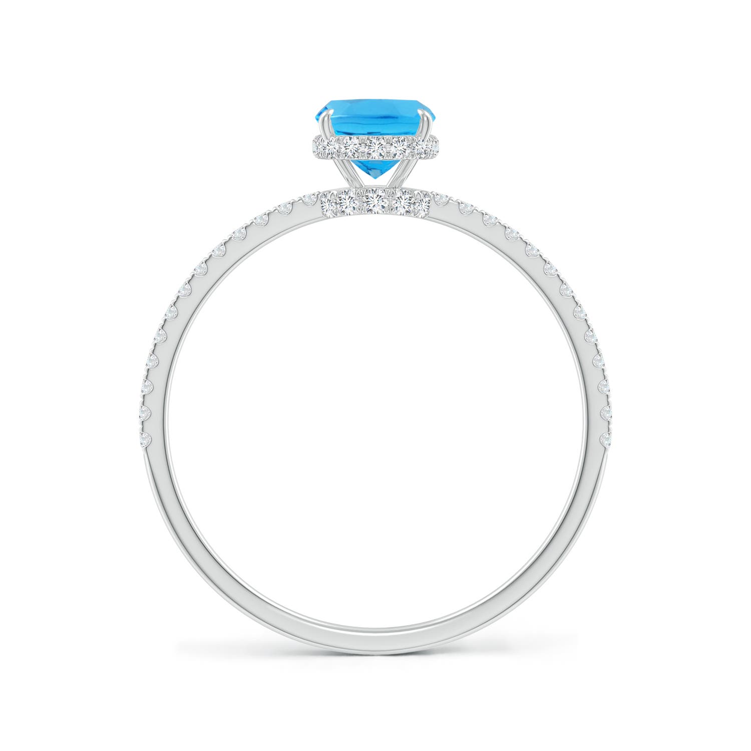 AAA - Swiss Blue Topaz / 1.27 CT / 14 KT White Gold