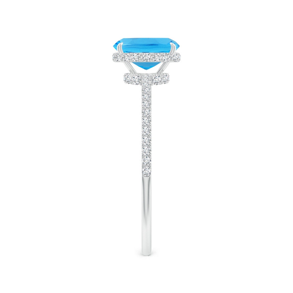 7x5mm AAA Thin Shank Cushion Swiss Blue Topaz Ring With Diamond Accents in White Gold side 299