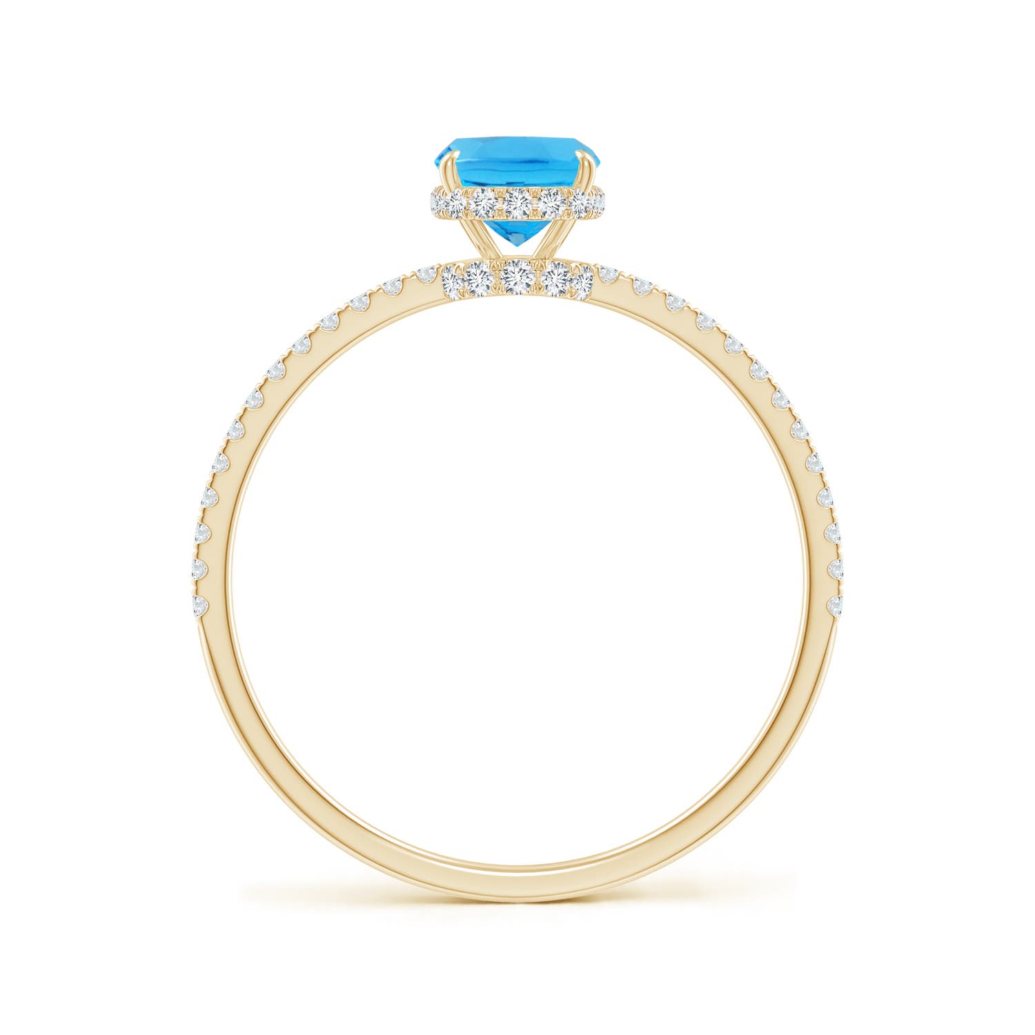 AAA - Swiss Blue Topaz / 1.27 CT / 14 KT Yellow Gold