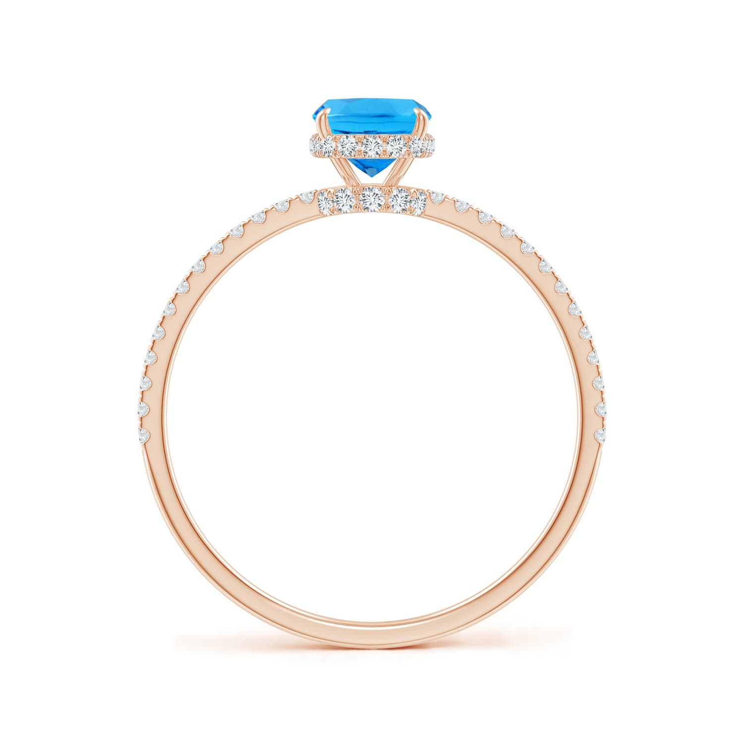 AAAA - Swiss Blue Topaz / 1.27 CT / 14 KT Rose Gold