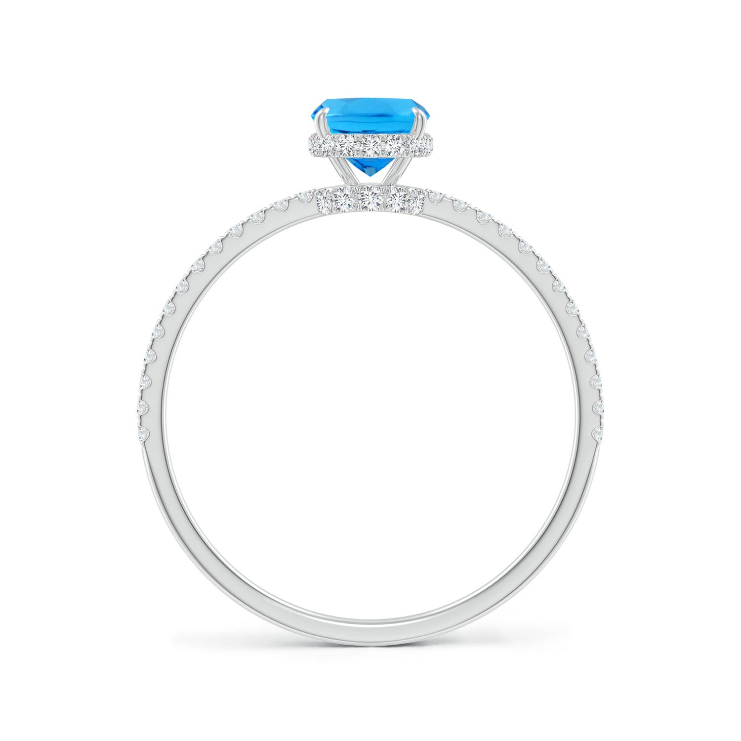 AAAA - Swiss Blue Topaz / 1.27 CT / 14 KT White Gold