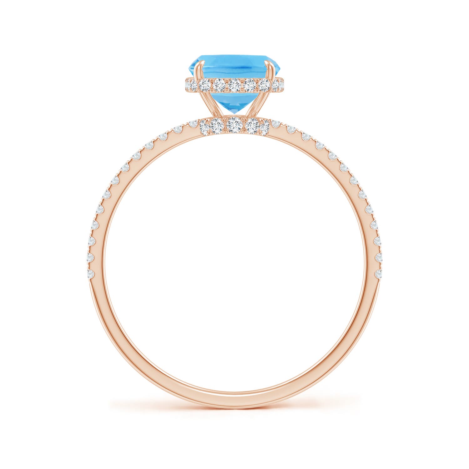 A - Swiss Blue Topaz / 1.88 CT / 14 KT Rose Gold