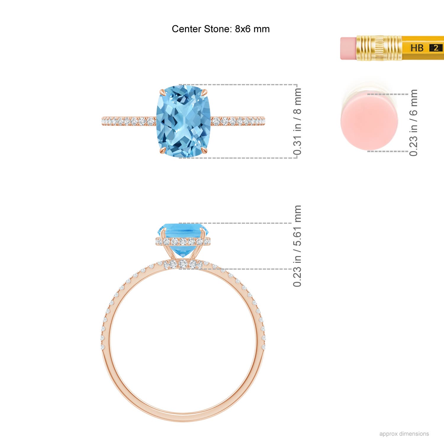 A - Swiss Blue Topaz / 1.88 CT / 14 KT Rose Gold