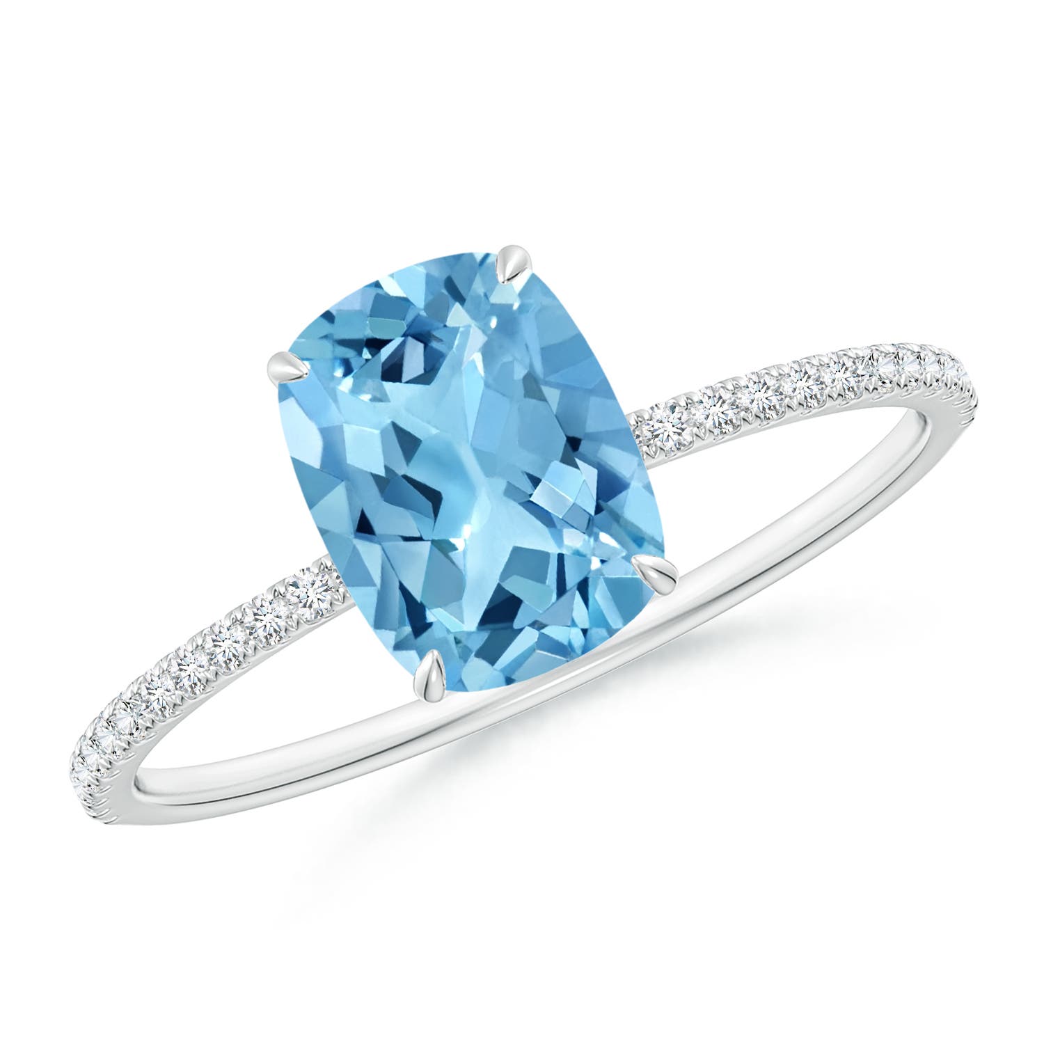 A - Swiss Blue Topaz / 1.88 CT / 14 KT White Gold