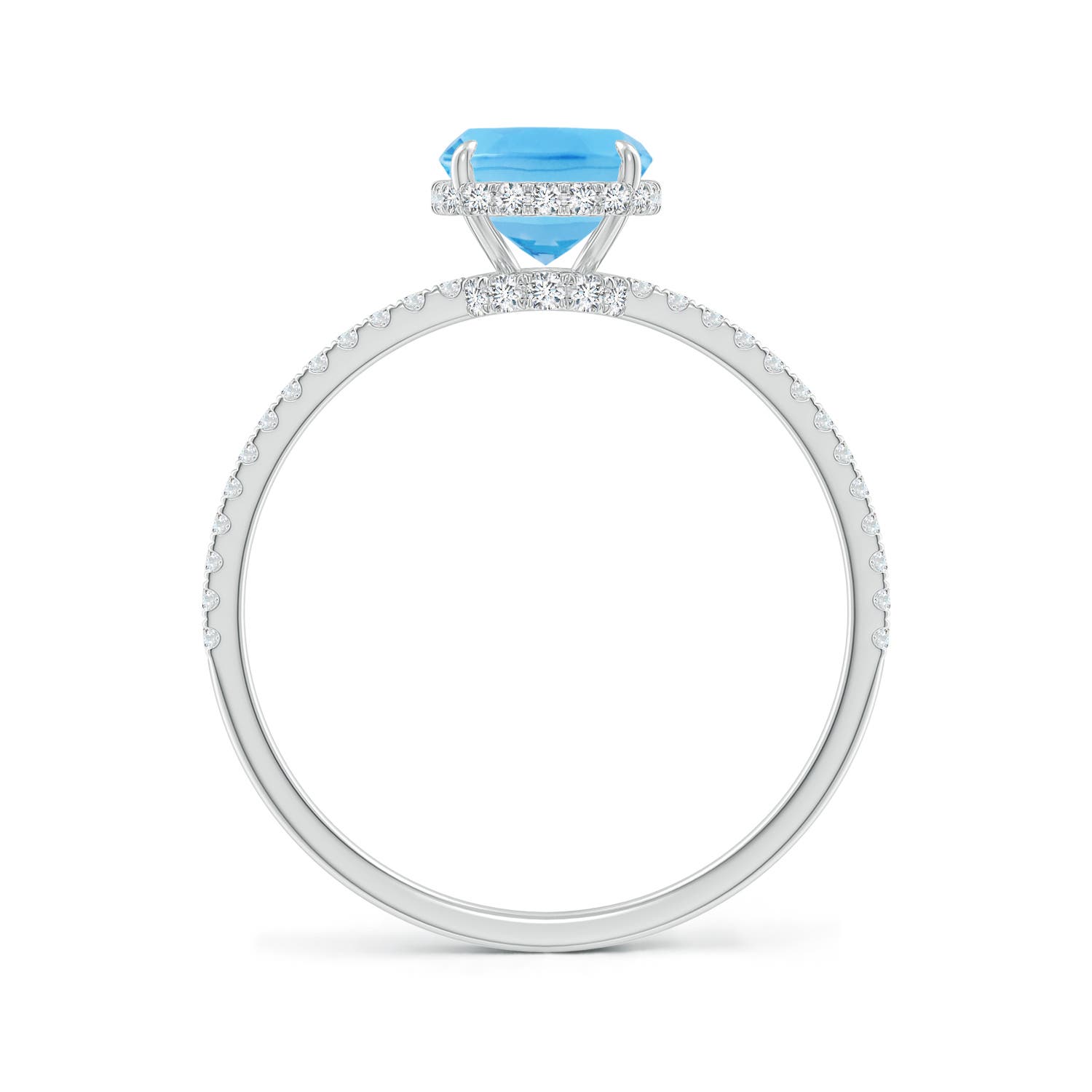 A - Swiss Blue Topaz / 1.88 CT / 14 KT White Gold