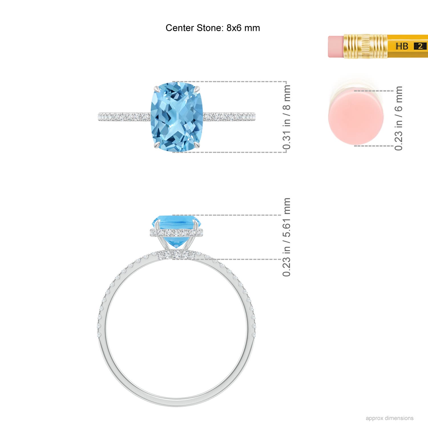 A - Swiss Blue Topaz / 1.88 CT / 14 KT White Gold