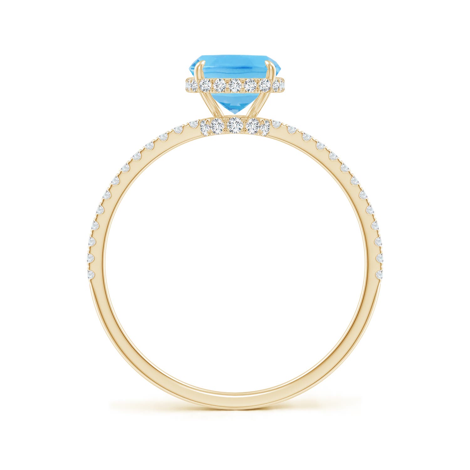 A - Swiss Blue Topaz / 1.88 CT / 14 KT Yellow Gold