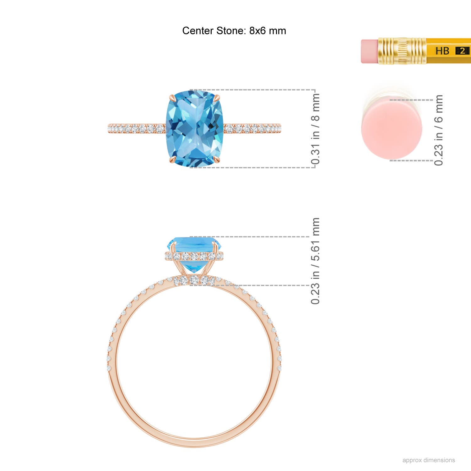 AA - Swiss Blue Topaz / 1.88 CT / 14 KT Rose Gold