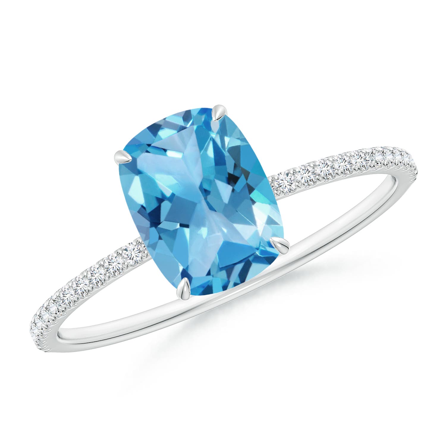 AA - Swiss Blue Topaz / 1.88 CT / 14 KT White Gold