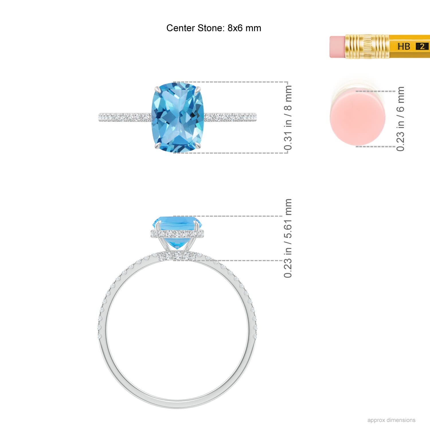 AA - Swiss Blue Topaz / 1.88 CT / 14 KT White Gold