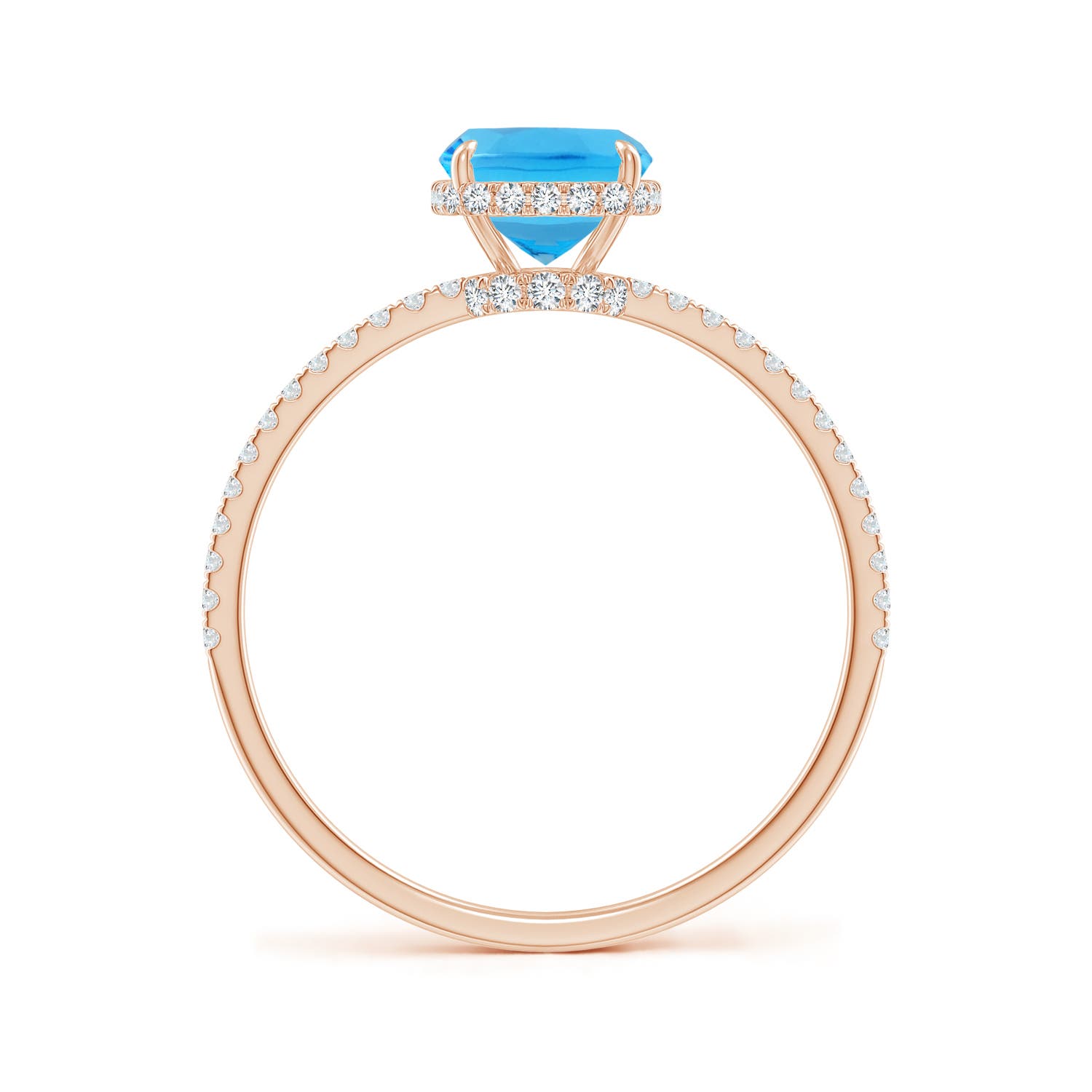 AAA - Swiss Blue Topaz / 1.88 CT / 14 KT Rose Gold