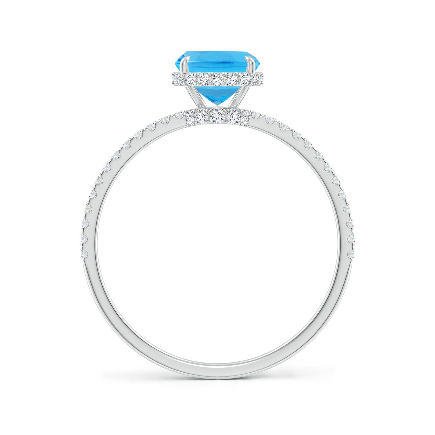 AAA - Swiss Blue Topaz / 1.88 CT / 14 KT White Gold