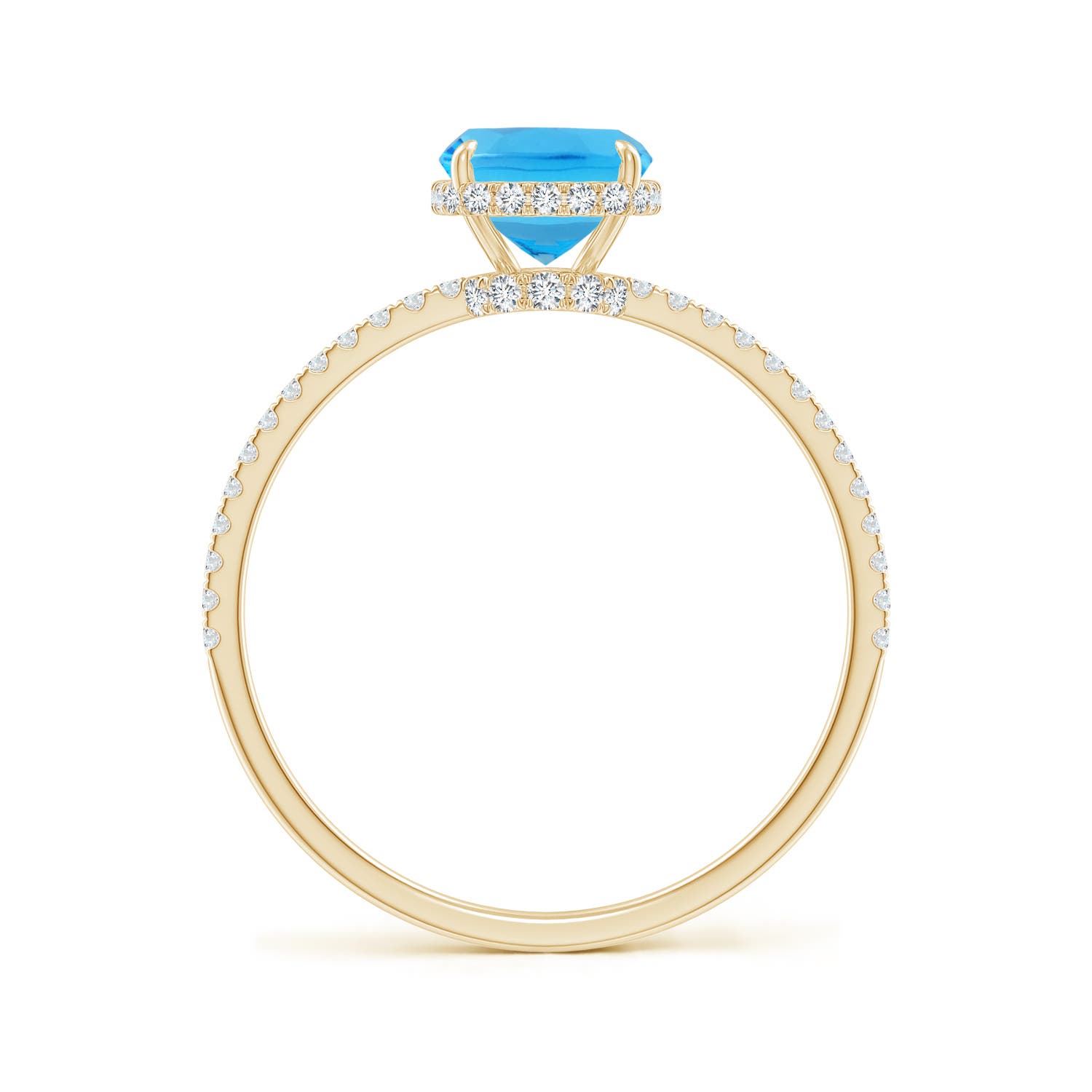 AAA - Swiss Blue Topaz / 1.88 CT / 14 KT Yellow Gold