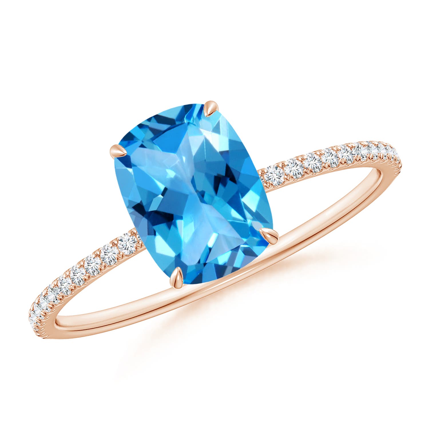 AAAA - Swiss Blue Topaz / 1.88 CT / 14 KT Rose Gold