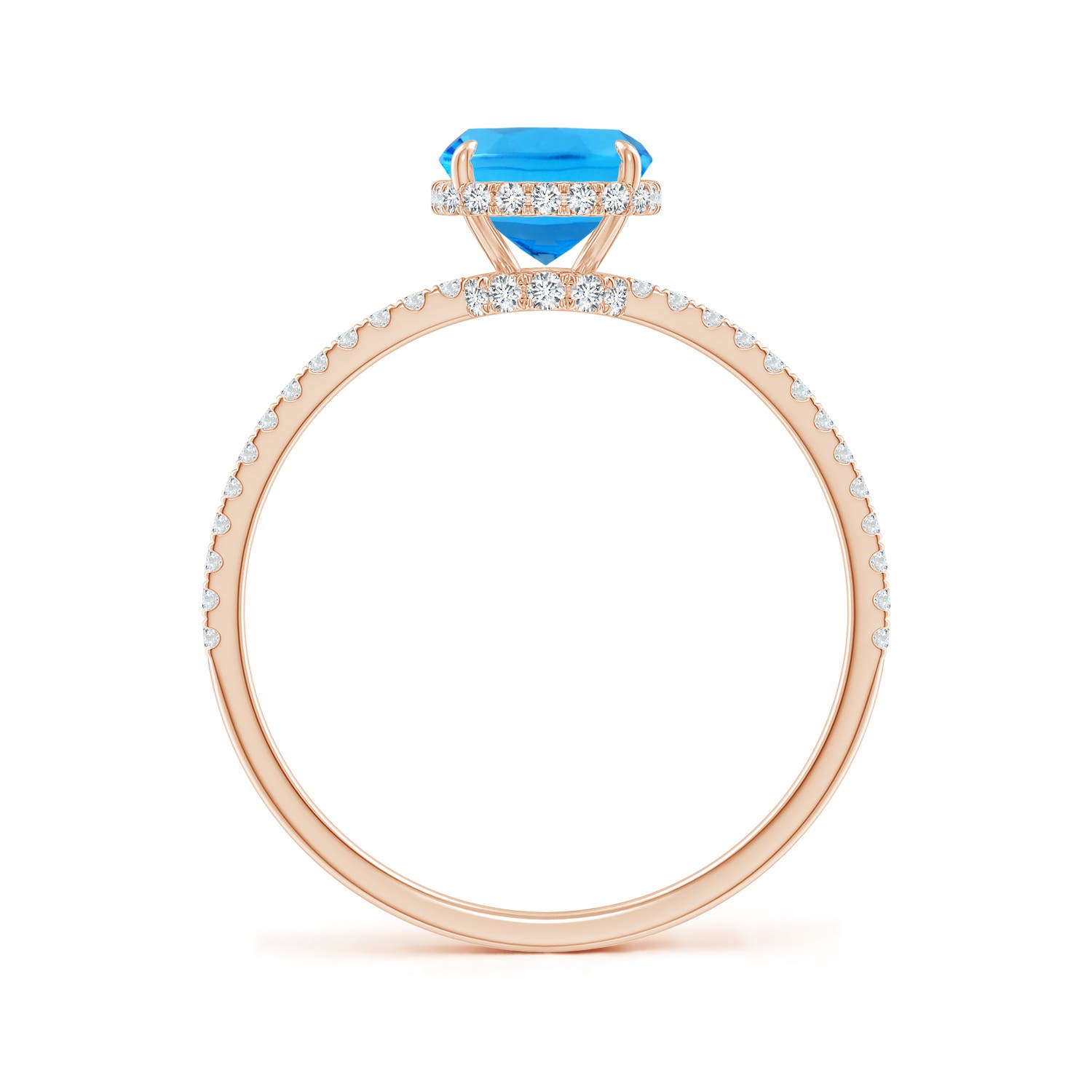 AAAA - Swiss Blue Topaz / 1.88 CT / 14 KT Rose Gold