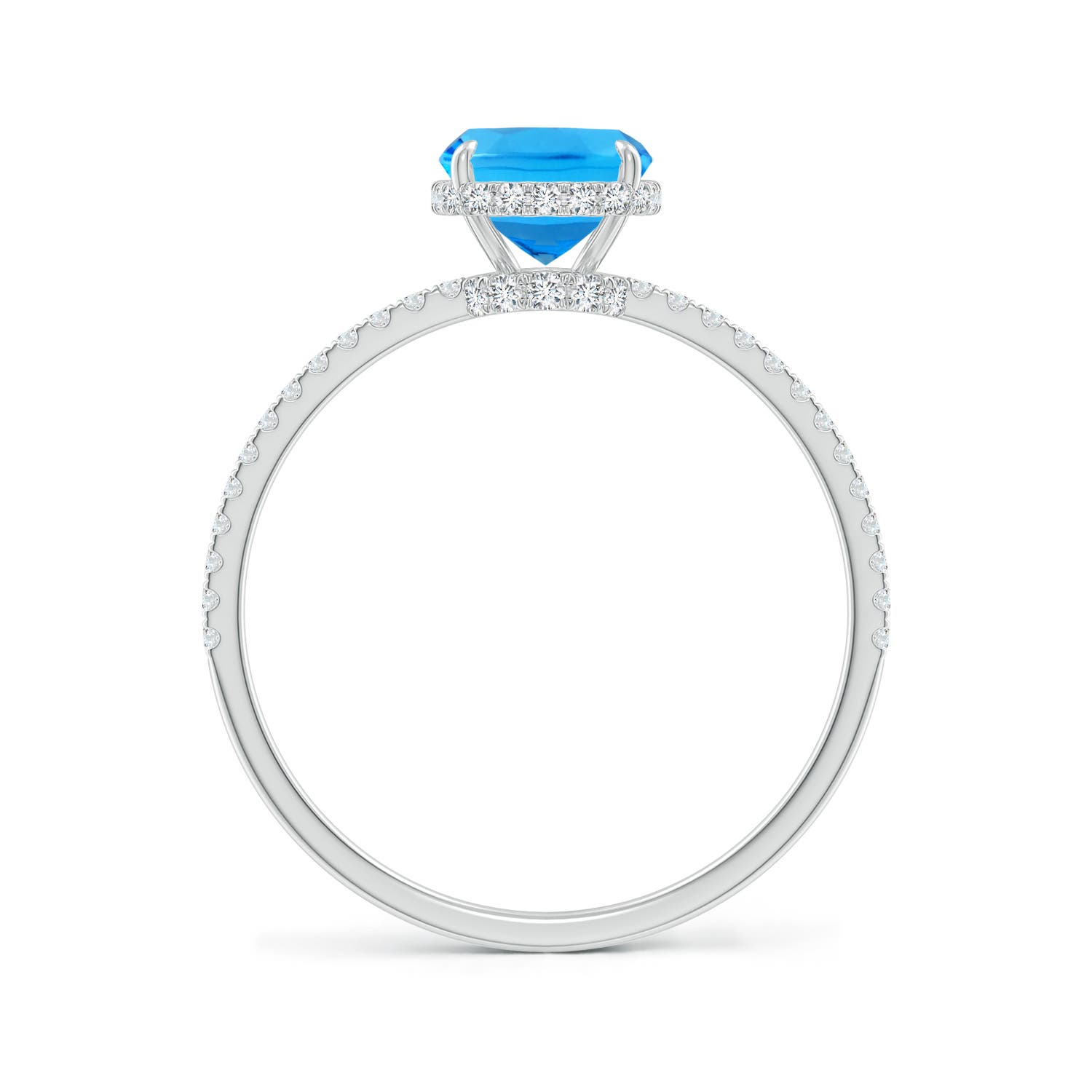 AAAA - Swiss Blue Topaz / 1.88 CT / 14 KT White Gold