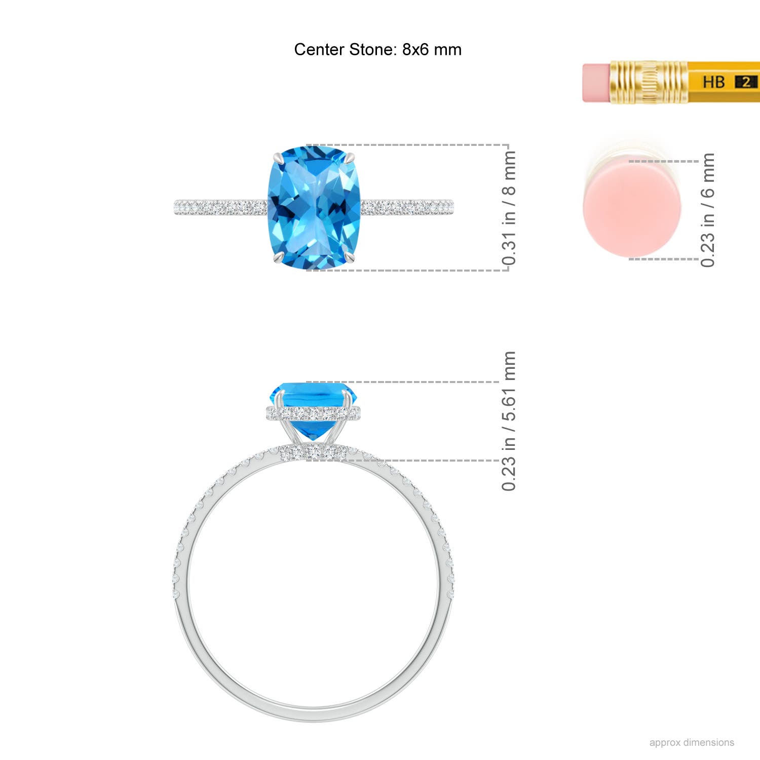 AAAA - Swiss Blue Topaz / 1.88 CT / 14 KT White Gold