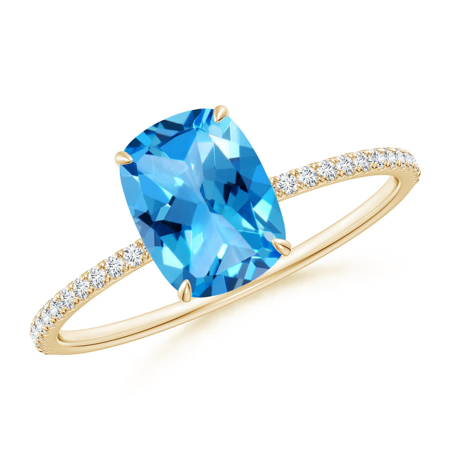 AAAA - Swiss Blue Topaz / 1.88 CT / 14 KT Yellow Gold