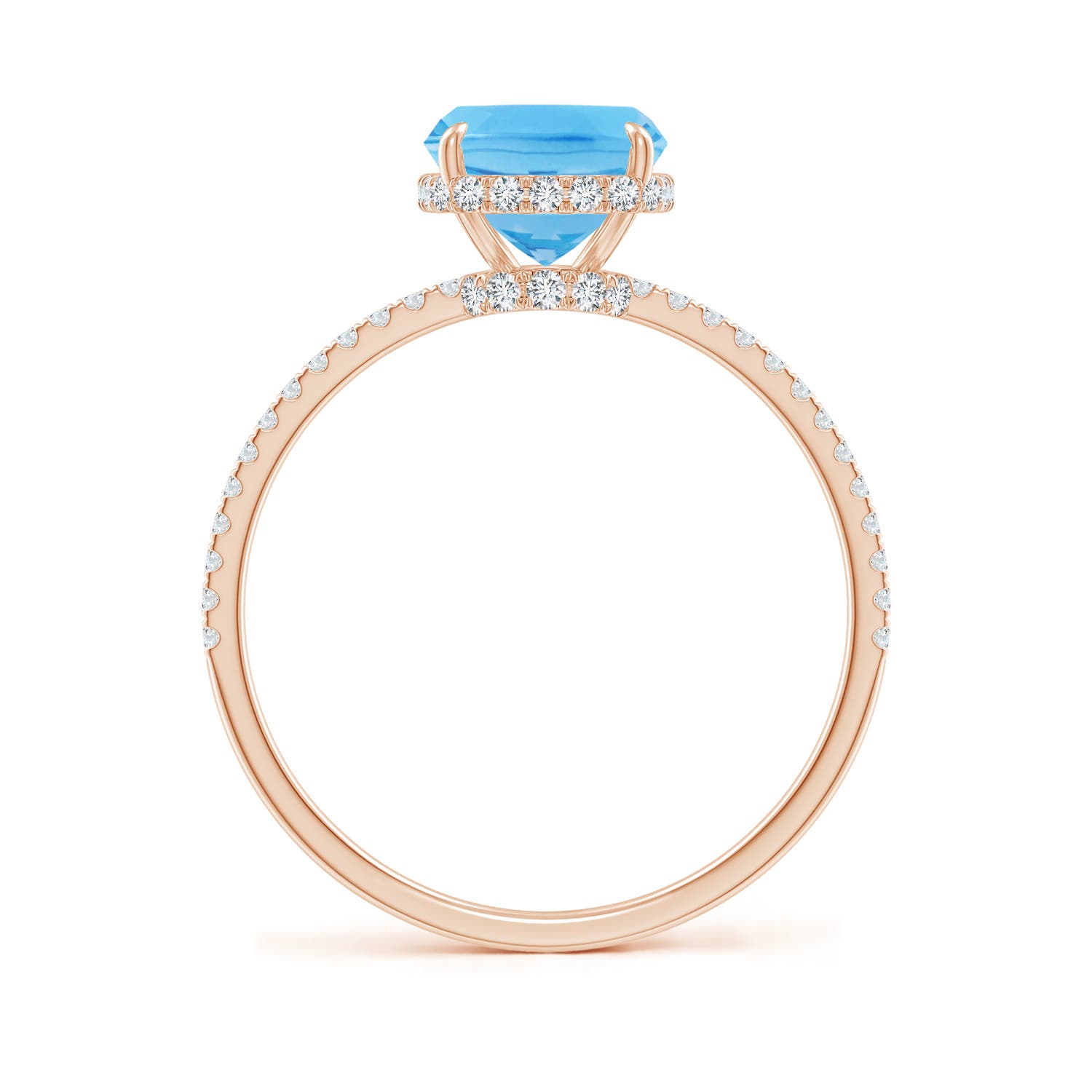 A - Swiss Blue Topaz / 2.55 CT / 14 KT Rose Gold