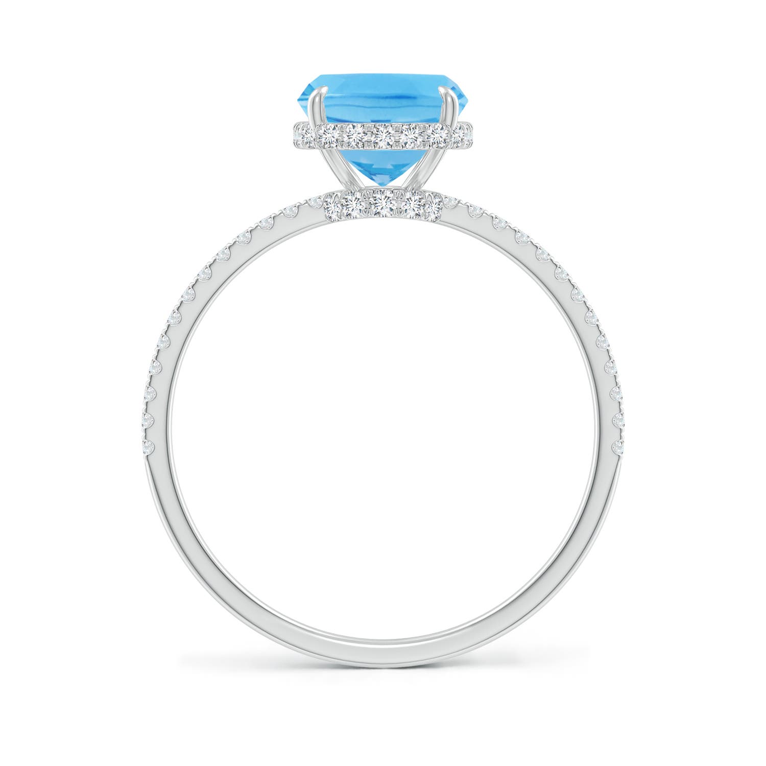 A - Swiss Blue Topaz / 2.55 CT / 14 KT White Gold