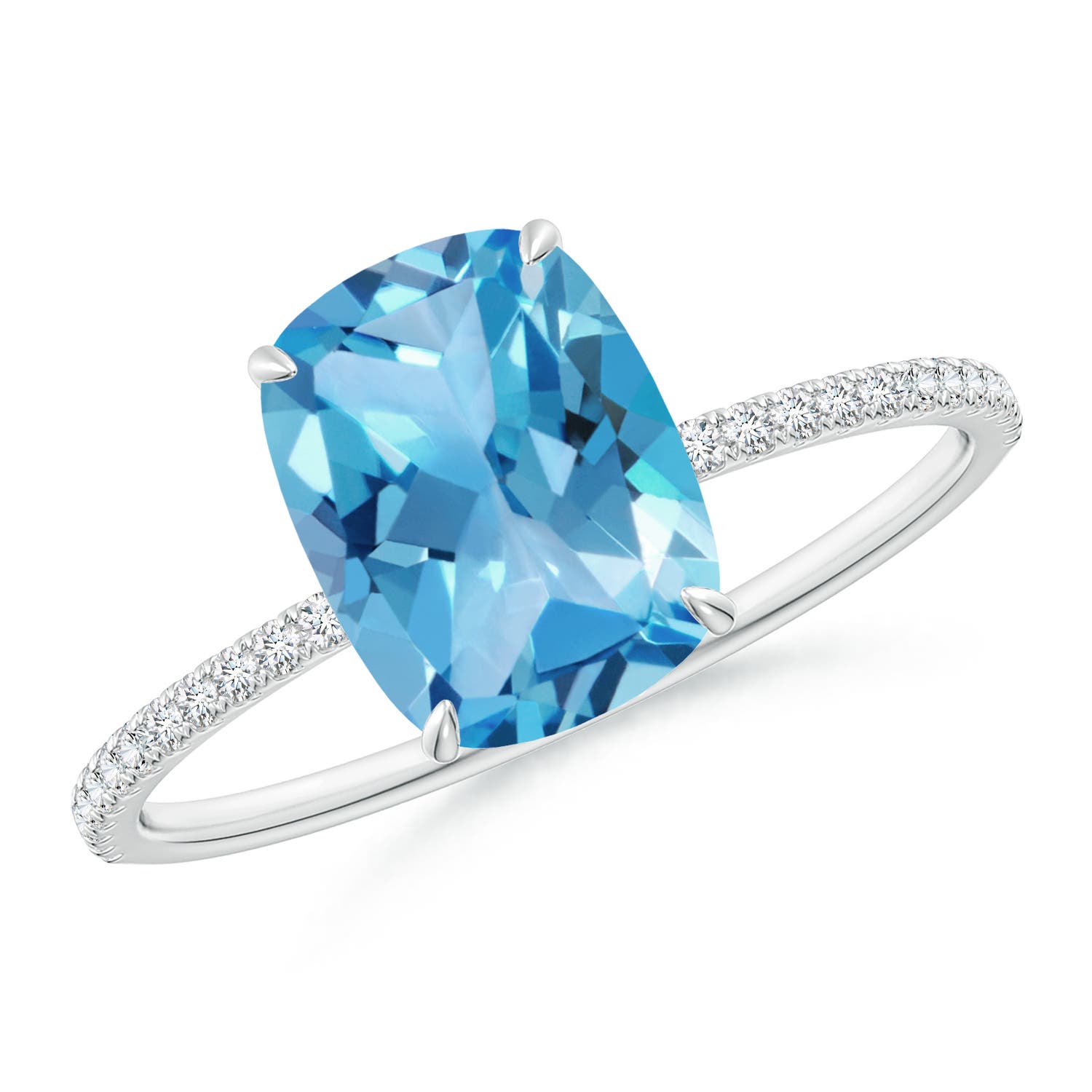 AA - Swiss Blue Topaz / 2.55 CT / 14 KT White Gold