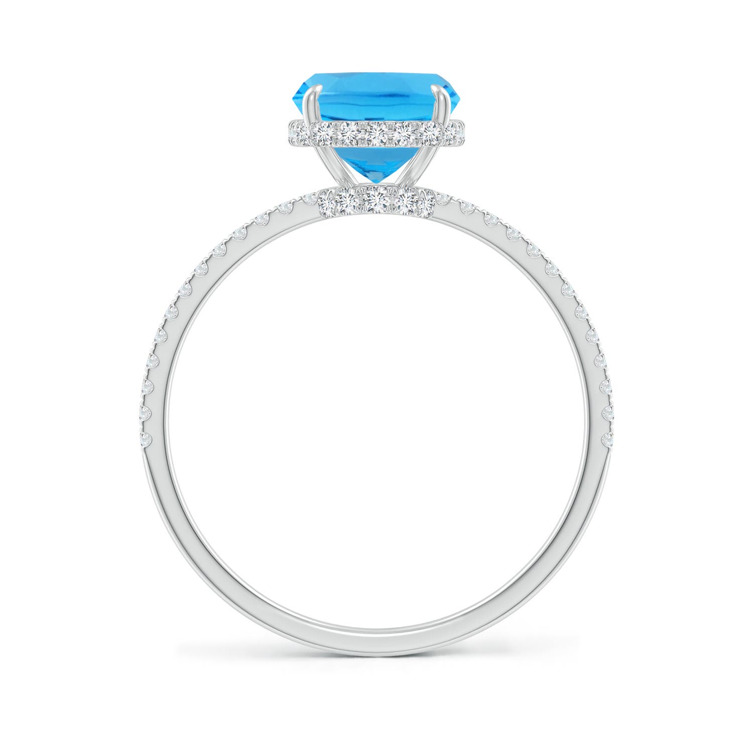 AAA - Swiss Blue Topaz / 2.55 CT / 14 KT White Gold