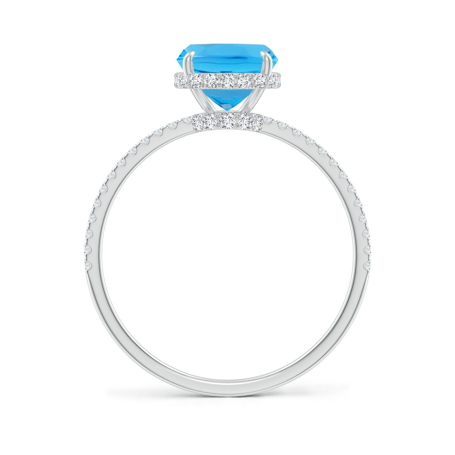 9x7mm AAA Thin Shank Cushion Swiss Blue Topaz Ring With Diamond Accents in White Gold side 199