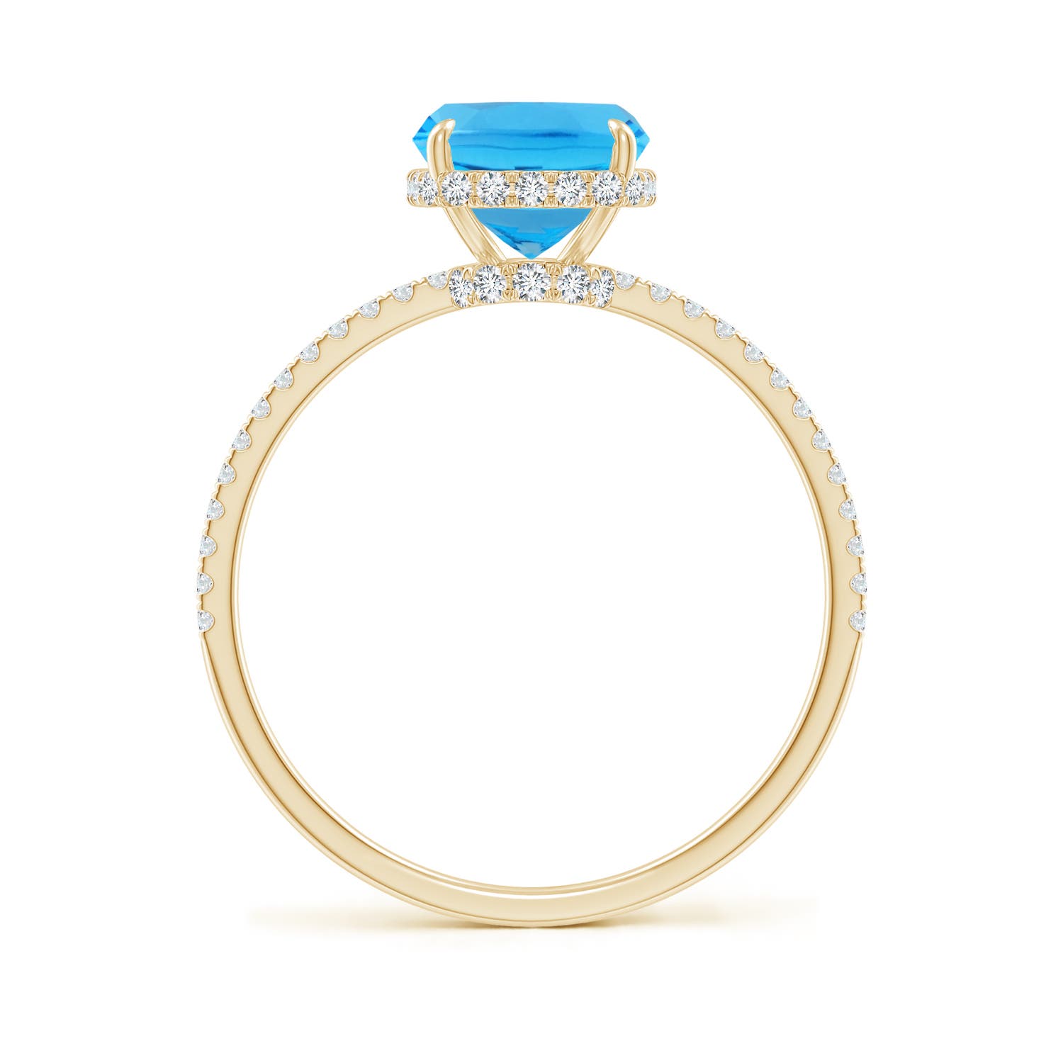 AAA - Swiss Blue Topaz / 2.55 CT / 14 KT Yellow Gold