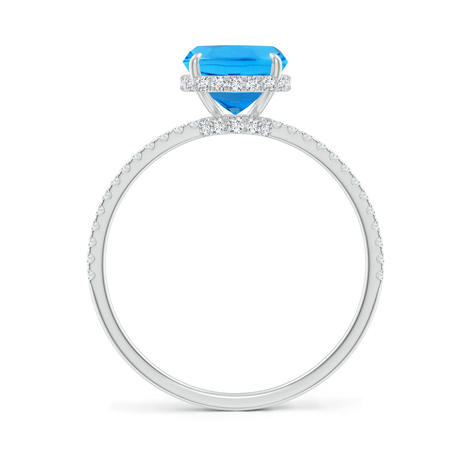 AAAA - Swiss Blue Topaz / 2.55 CT / 14 KT White Gold