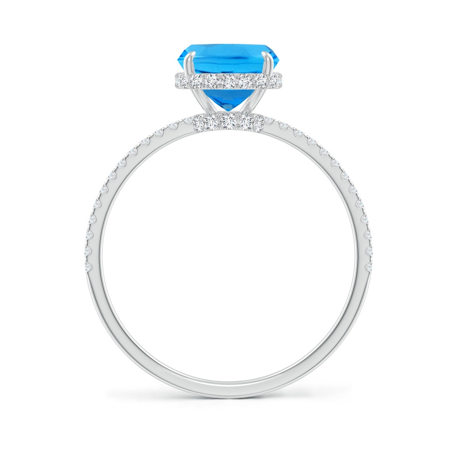 9x7mm AAAA Thin Shank Cushion Swiss Blue Topaz Ring With Diamond Accents in White Gold side 199