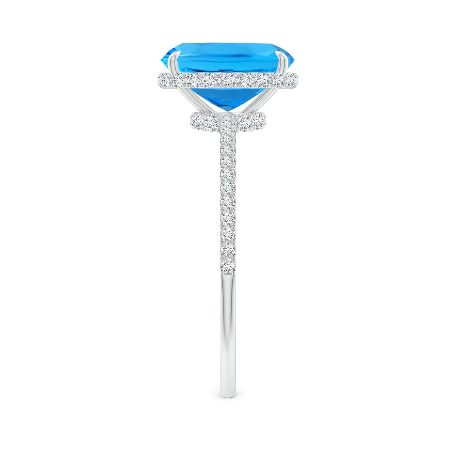 9x7mm AAAA Thin Shank Cushion Swiss Blue Topaz Ring With Diamond Accents in White Gold side 299