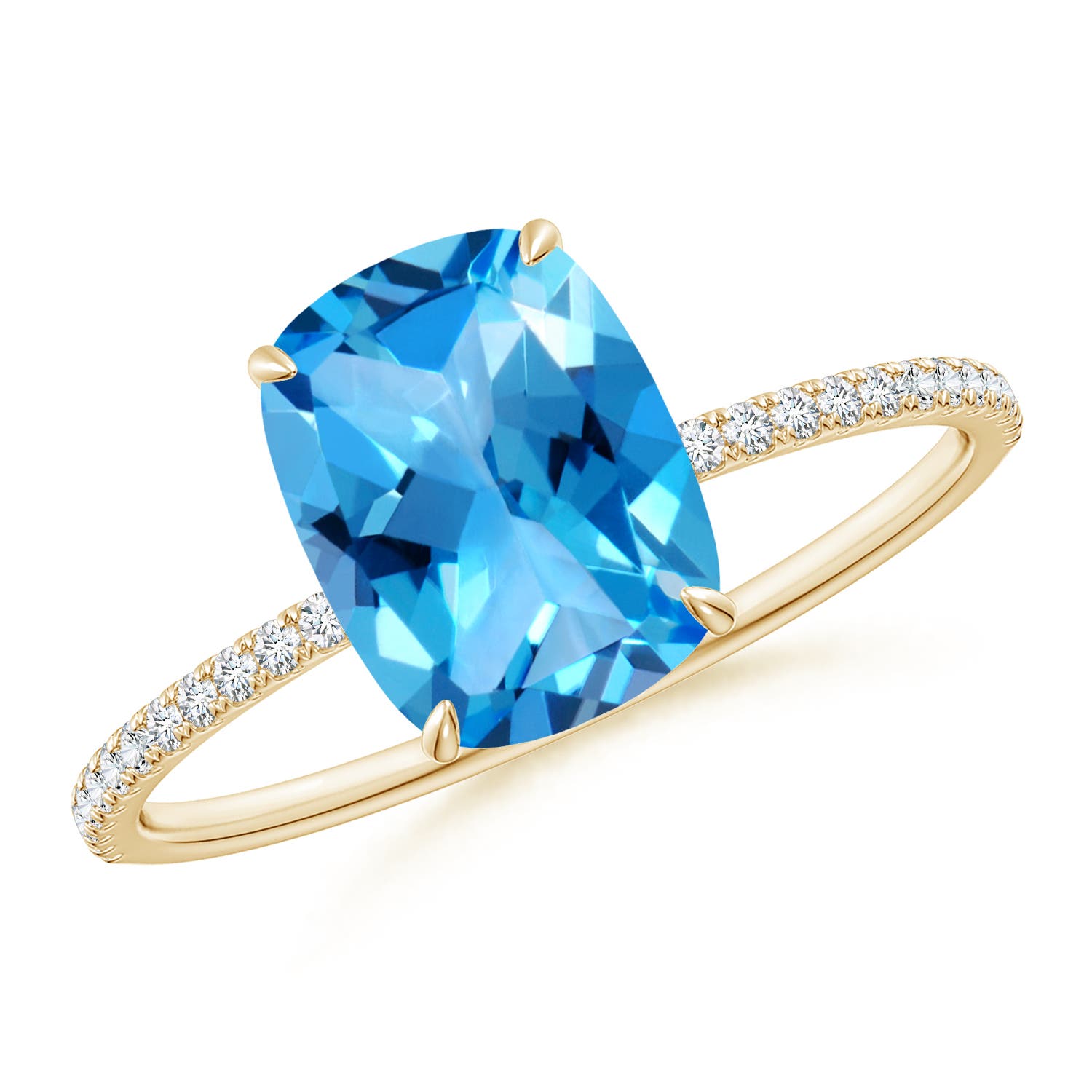 AAAA - Swiss Blue Topaz / 2.55 CT / 14 KT Yellow Gold