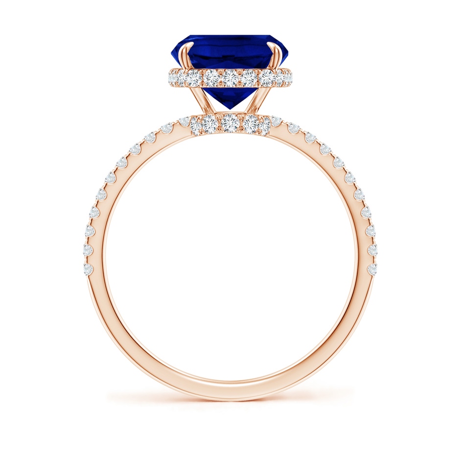 10x8mm Lab-Grown Thin Shank Cushion Sapphire Ring with Diamond Accents in Rose Gold side 199