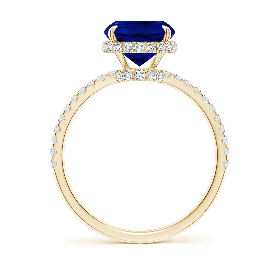 10x8mm Lab-Grown Thin Shank Cushion Sapphire Ring with Diamond Accents in Yellow Gold side 199