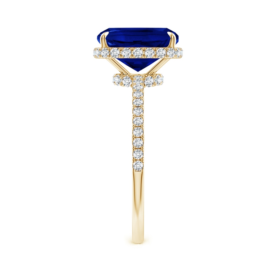 10x8mm Lab-Grown Thin Shank Cushion Sapphire Ring with Diamond Accents in Yellow Gold side 299