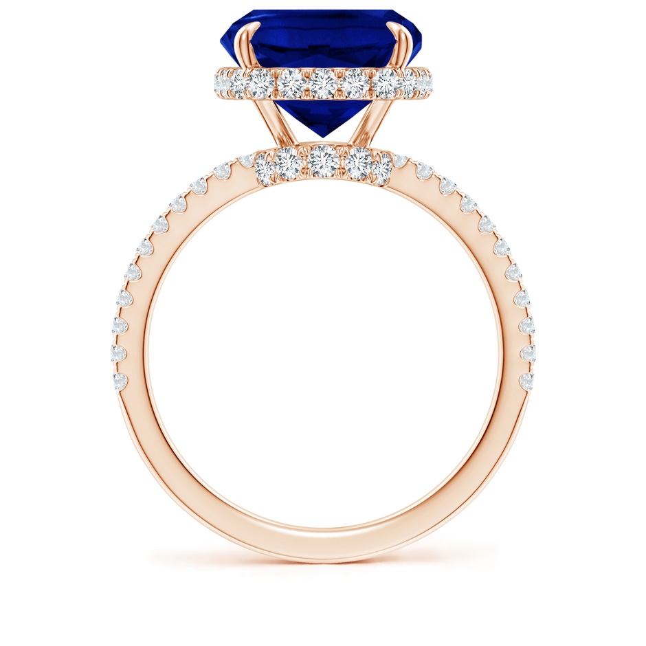 12x10mm Lab-Grown Thin Shank Cushion Sapphire Ring with Diamond Accents in Rose Gold side 199