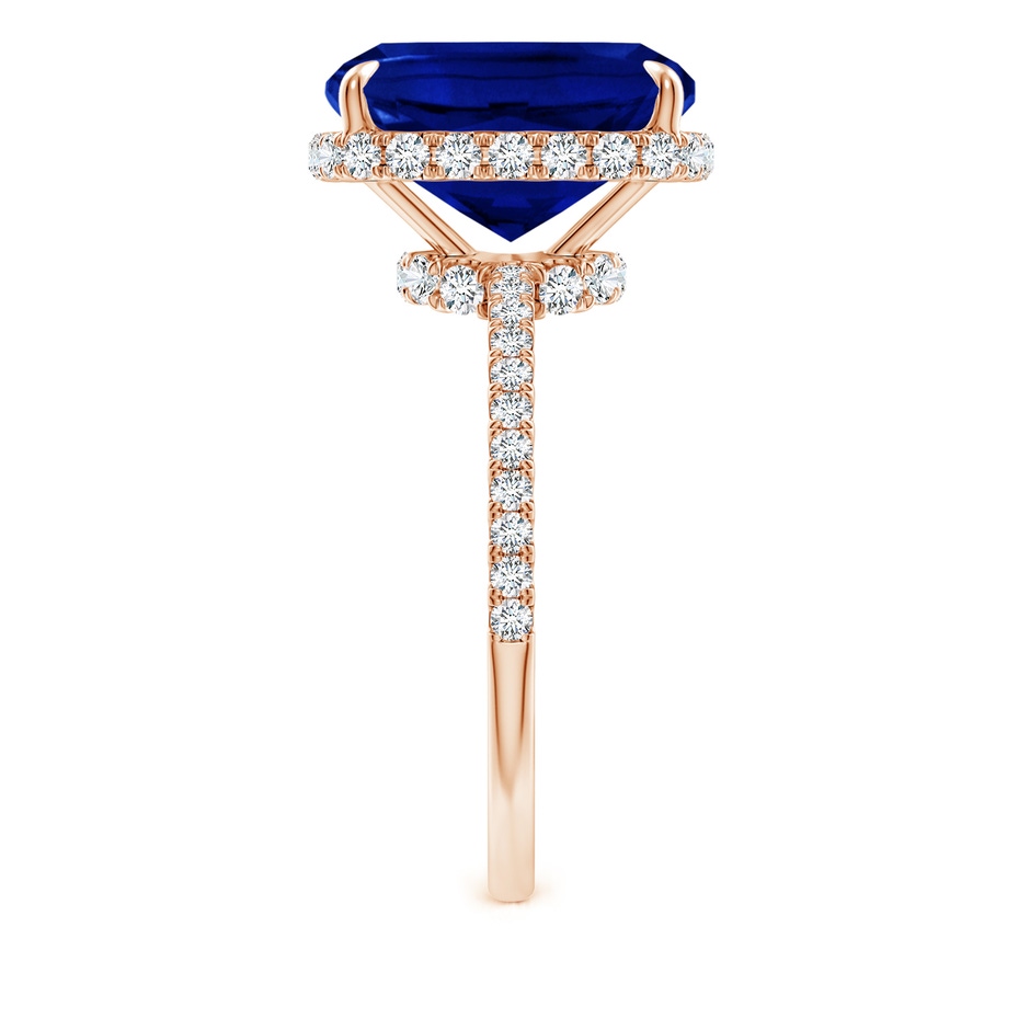 12x10mm Lab-Grown Thin Shank Cushion Sapphire Ring with Diamond Accents in Rose Gold side 299