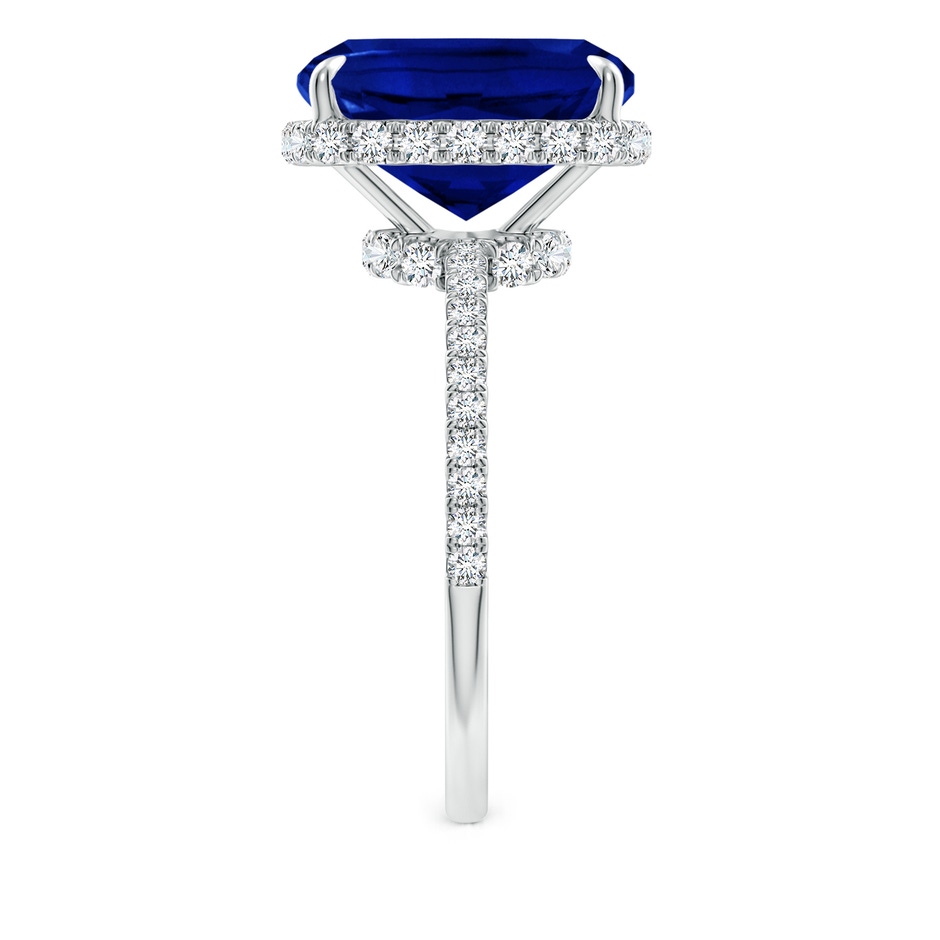 12x10mm Lab-Grown Thin Shank Cushion Sapphire Ring with Diamond Accents in White Gold side 299