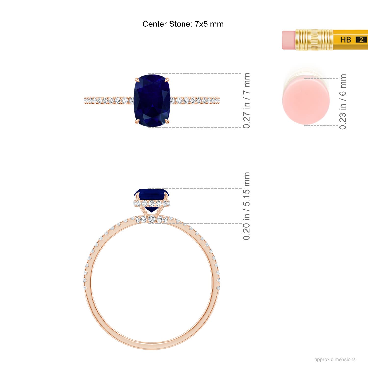 AA - Blue Sapphire / 1.3 CT / 14 KT Rose Gold