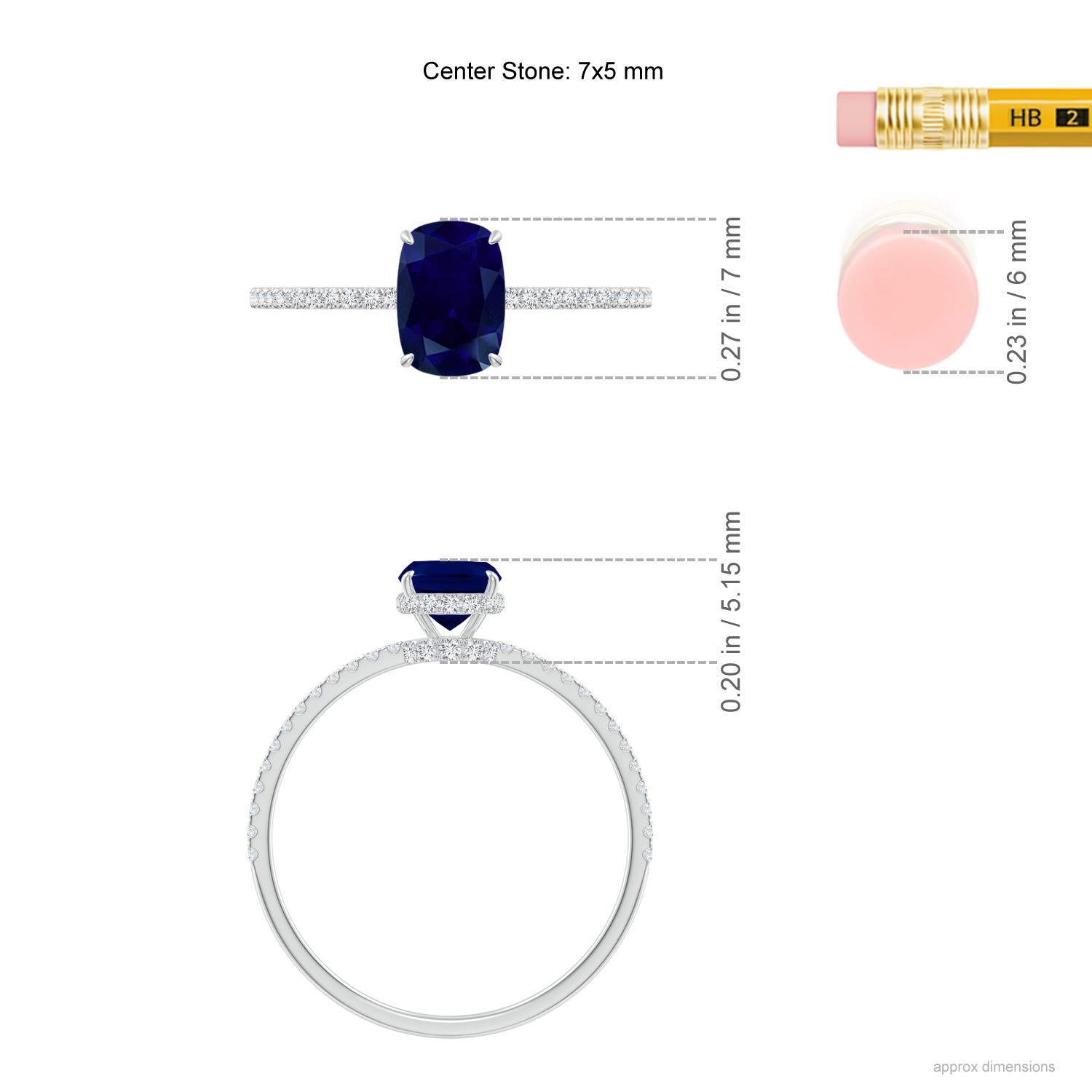 AA - Blue Sapphire / 1.3 CT / 14 KT White Gold