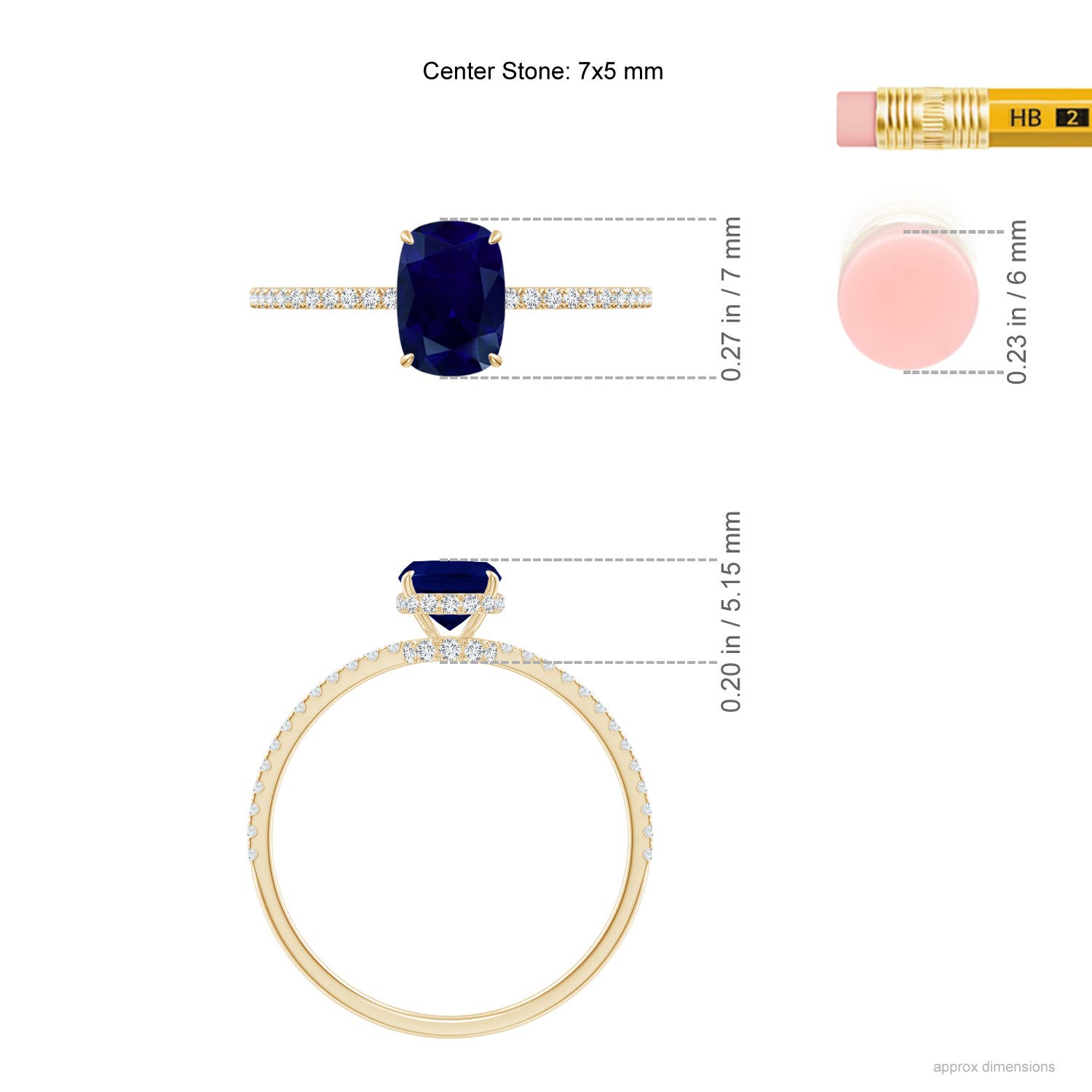 AA - Blue Sapphire / 1.3 CT / 14 KT Yellow Gold