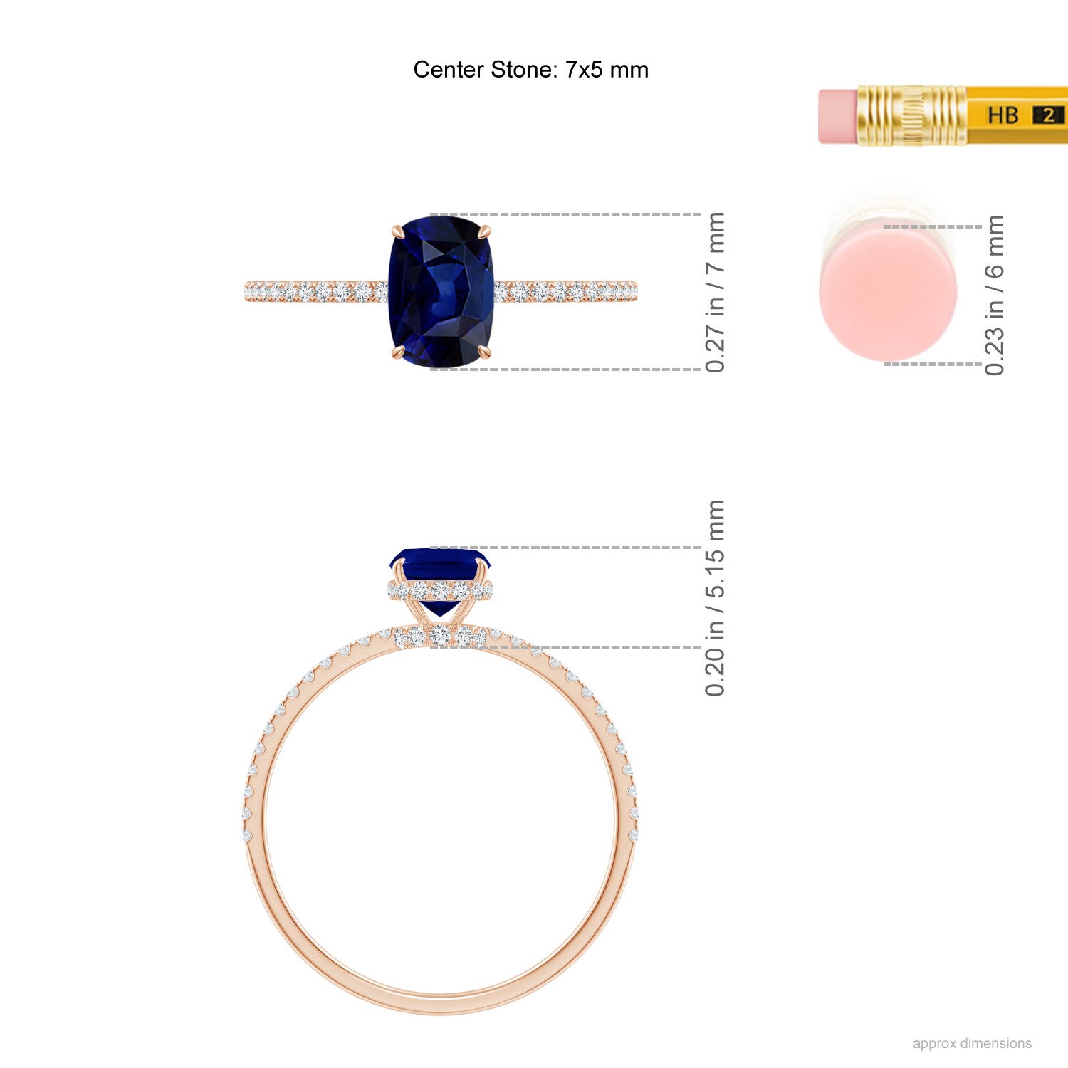 AAA - Blue Sapphire / 1.3 CT / 14 KT Rose Gold