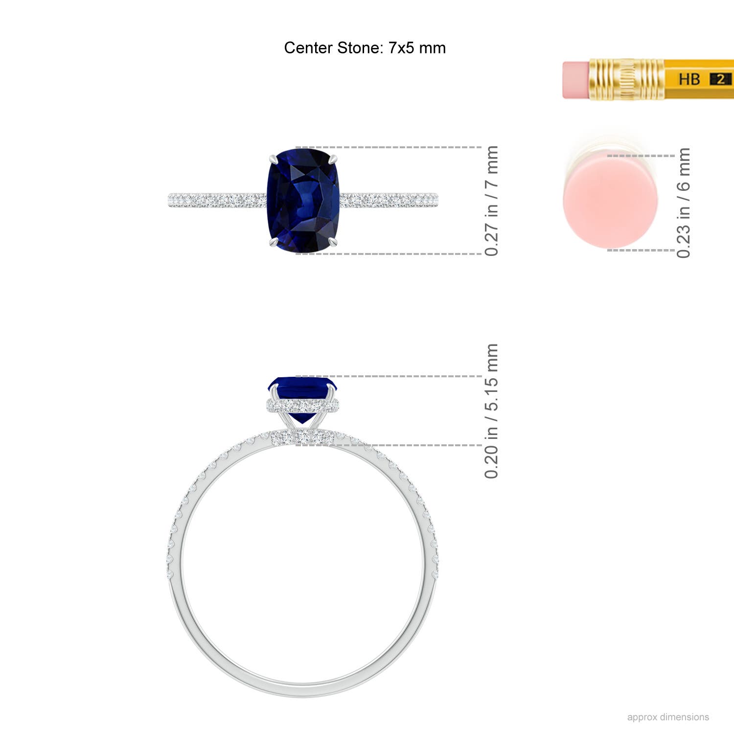 AAA - Blue Sapphire / 1.3 CT / 14 KT White Gold