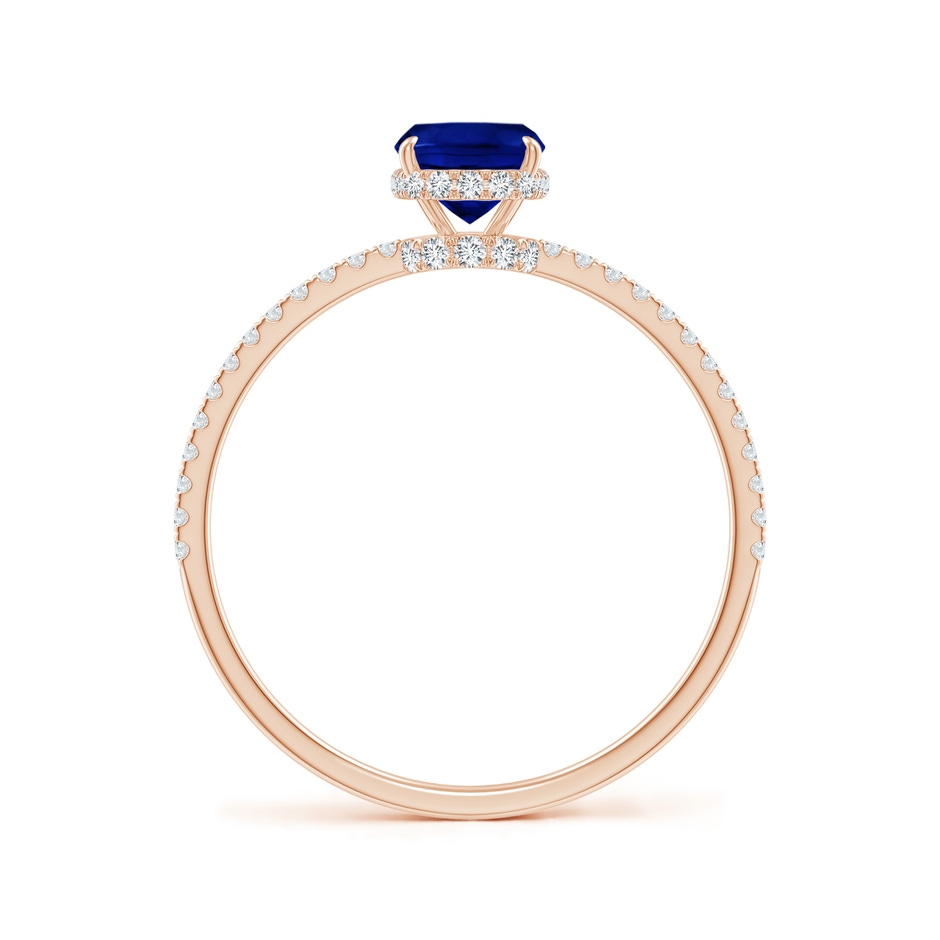 7x5mm Lab-Grown Thin Shank Cushion Sapphire Ring with Diamond Accents in Rose Gold side 199