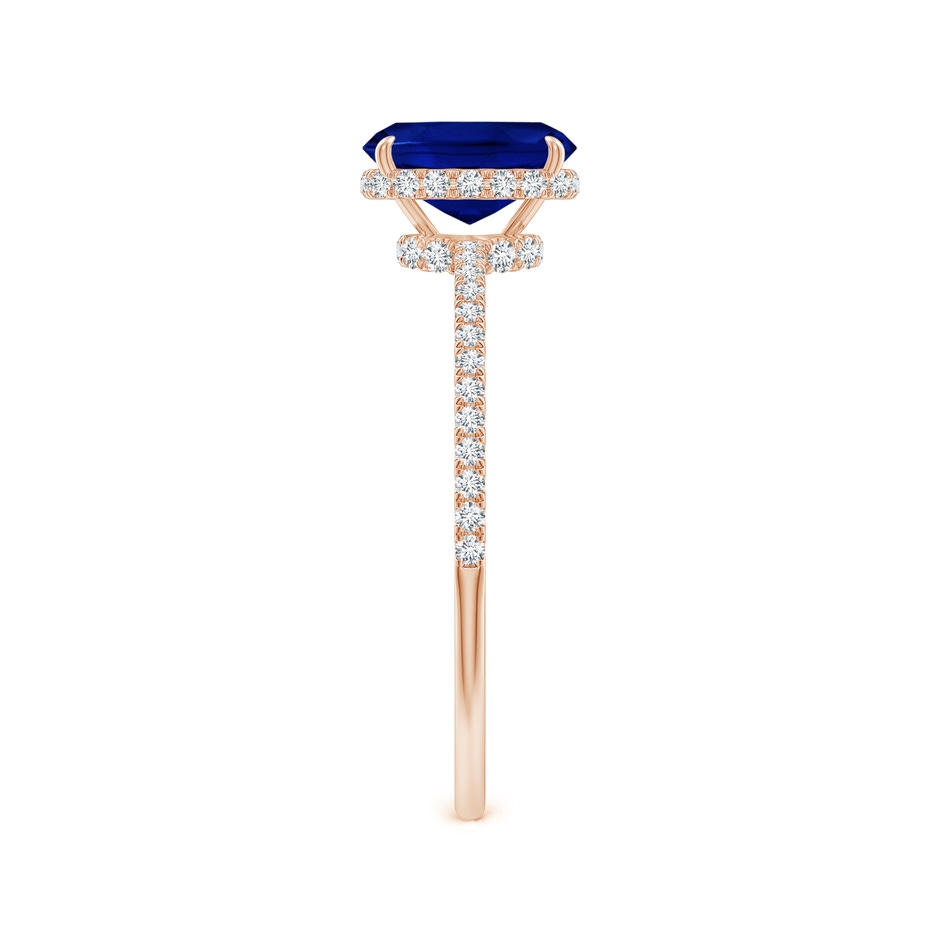 7x5mm Lab-Grown Thin Shank Cushion Sapphire Ring with Diamond Accents in Rose Gold side 299